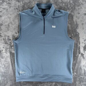 Dunning Golf Vest Men XXL 1/4 Zip Hewlett Packard TSA Pullover Blue Sleeveless